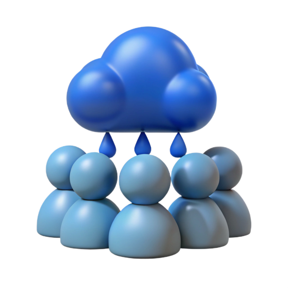 elegant rustic beautiful abstract 3D Cloud Data Sharing Illustration original high resolution png