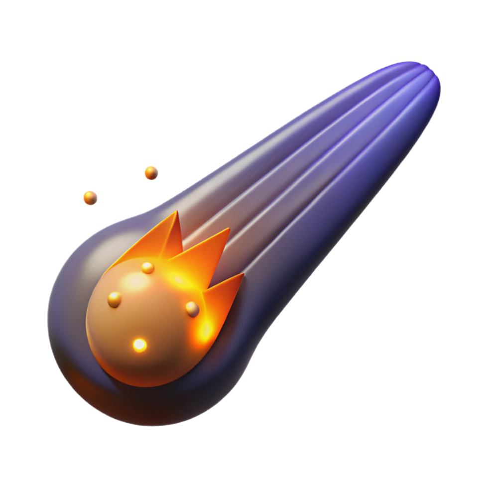 extraordinary modern beautiful rustic 3D Render Comet Illustration exclusive genuine png