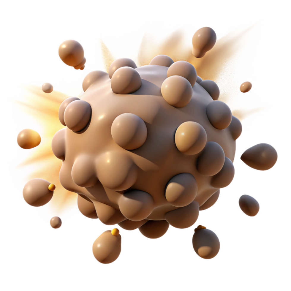 magnificent rustic impressive modern 3D Render of Cell Disintegration 4K authentic png