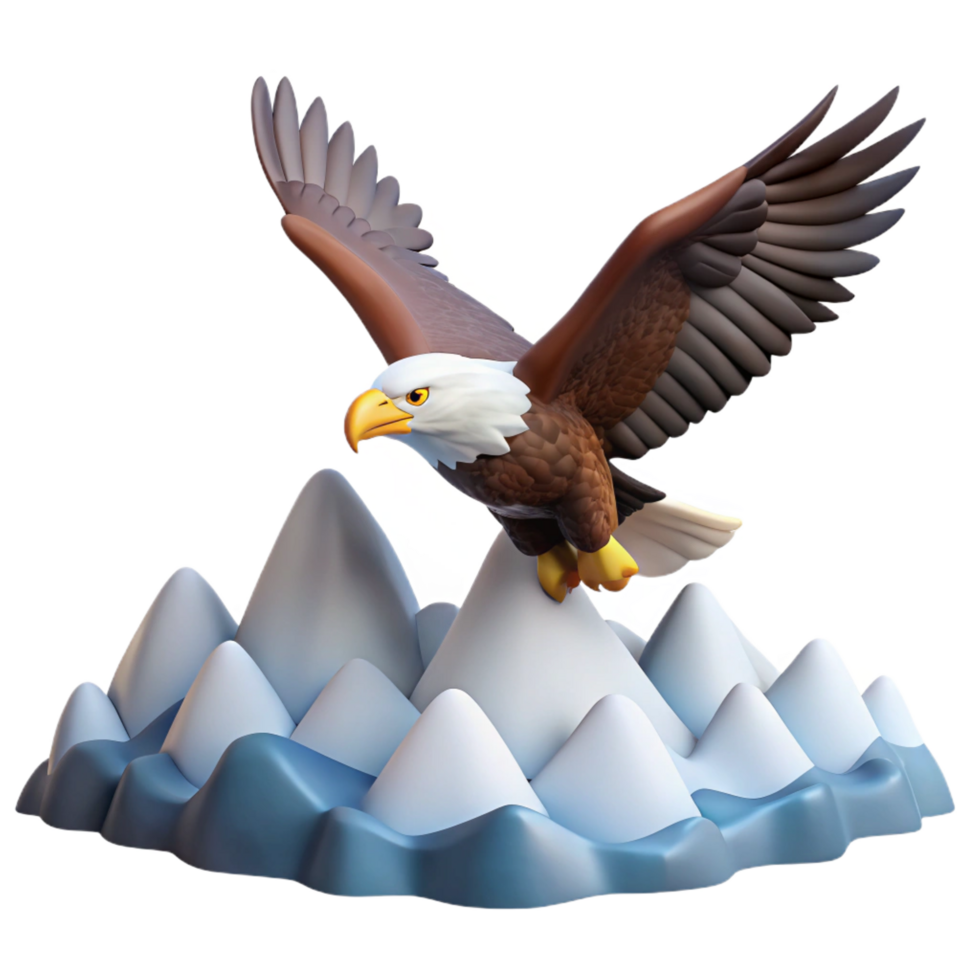 vibrant modern elegant abstract Majestic Eagle 3D Render detailed original png