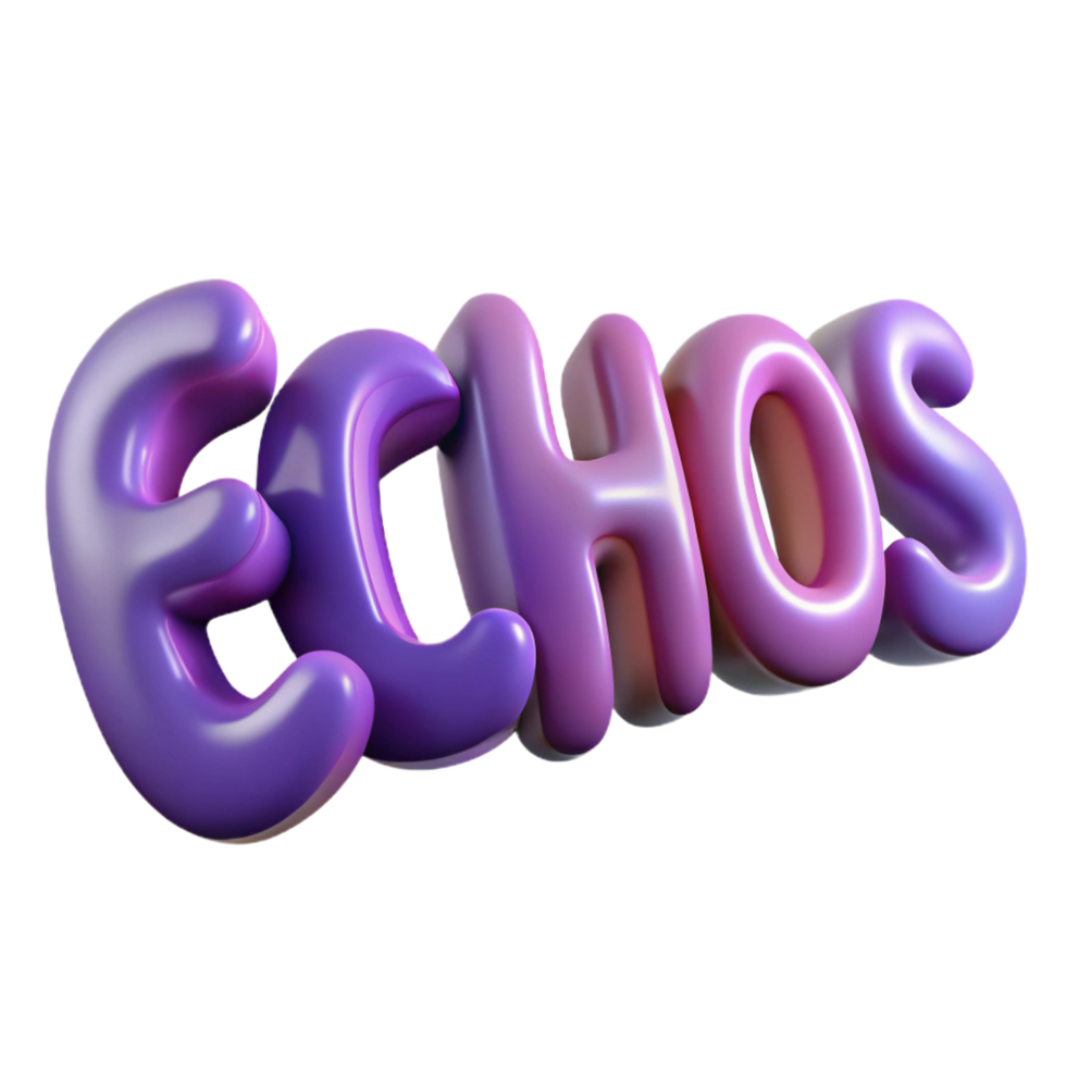 stunning contemporary vibrant creative 3D Render Echoes Text Effect premium high resolution png