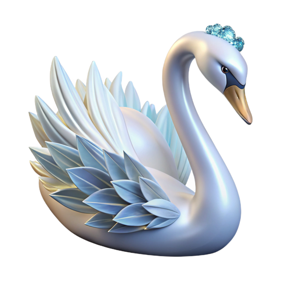 impressive abstract dramatic minimalist Elegant 3D Swan Illustration 4K premium png