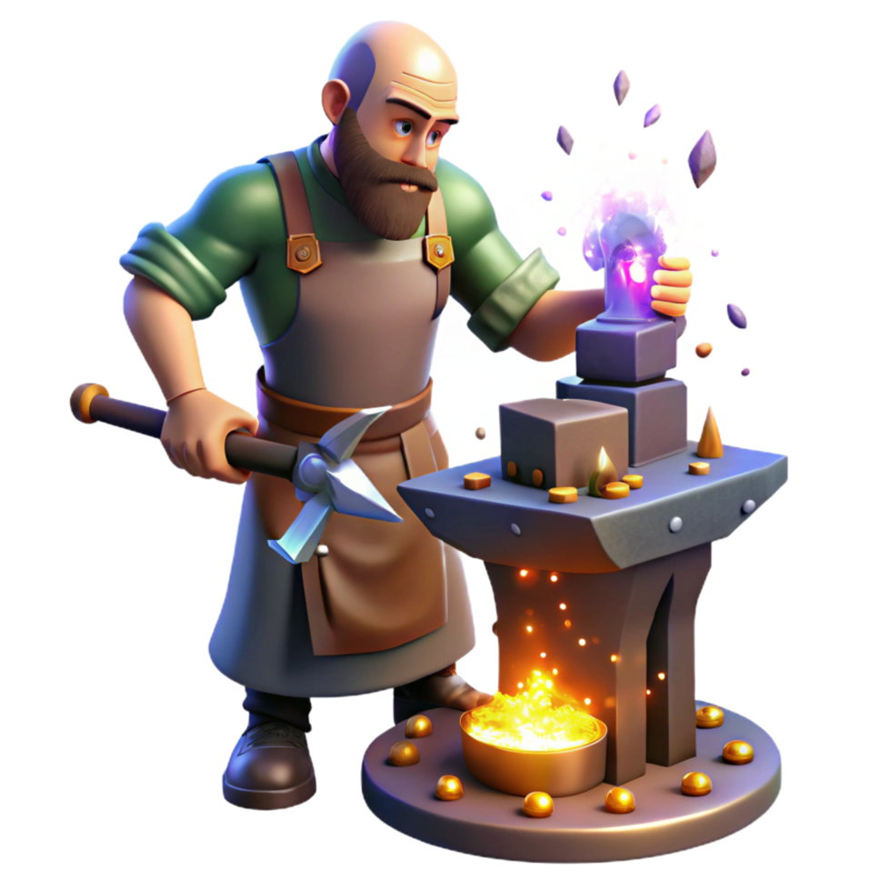 stunning traditional dramatic creative Blacksmith 3D Render Fantasy genuine genuine png