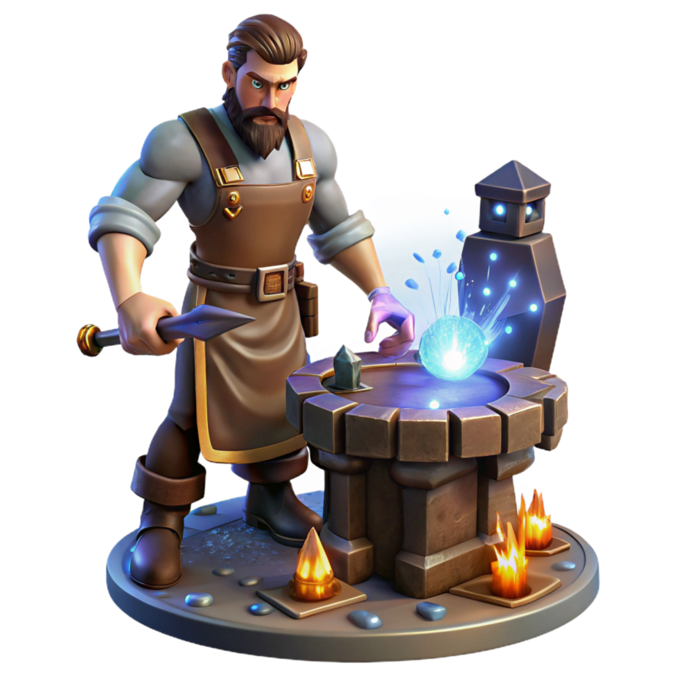 wonderful rustic beautiful classic Fantasy Craftsman 3D Render high resolution authentic png