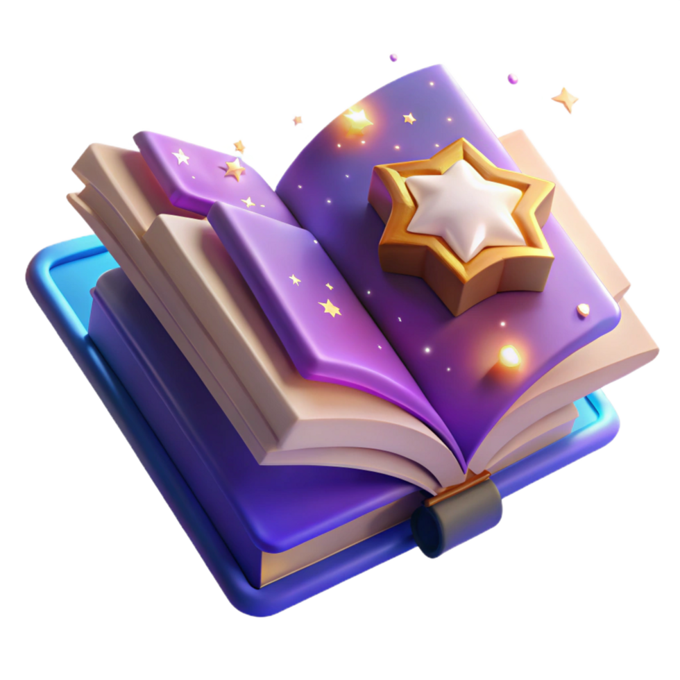 elegant modern extraordinary vintage Magical Book 3D Render premium professional png
