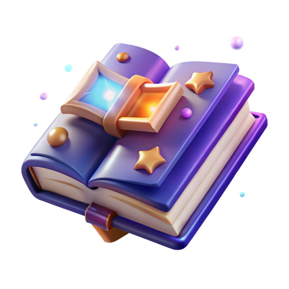 wonderful modern magnificent artistic Magical Book 3D Render detailed professional png