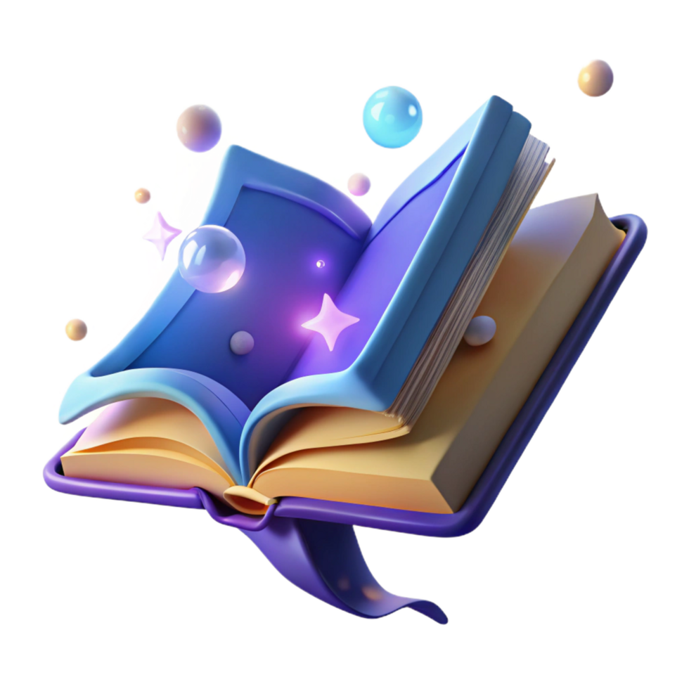beautiful contemporary elegant abstract Magical Book 3D Illustration original authentic png