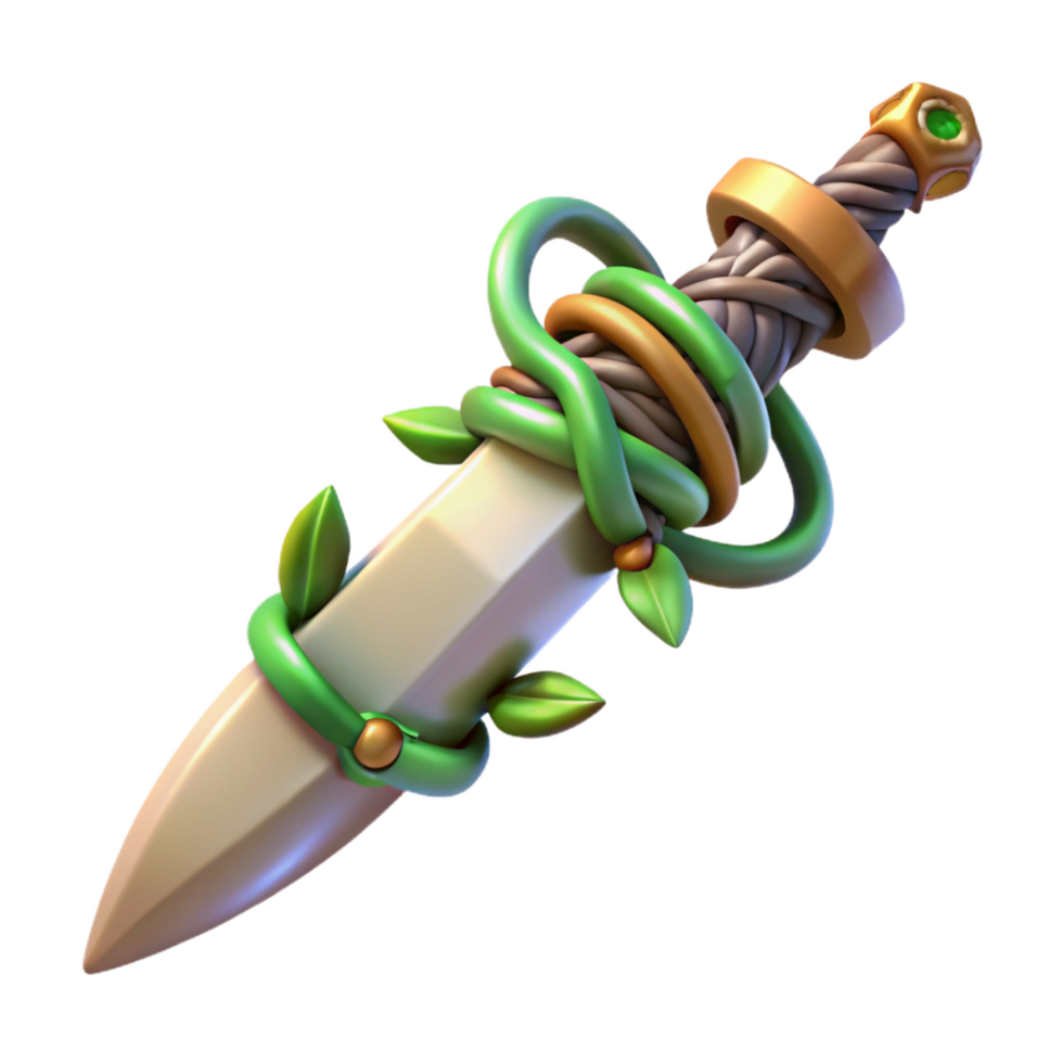 vibrant classic extraordinary artistic 3D Render of a Vine Covered Dagger high resolution detailed png
