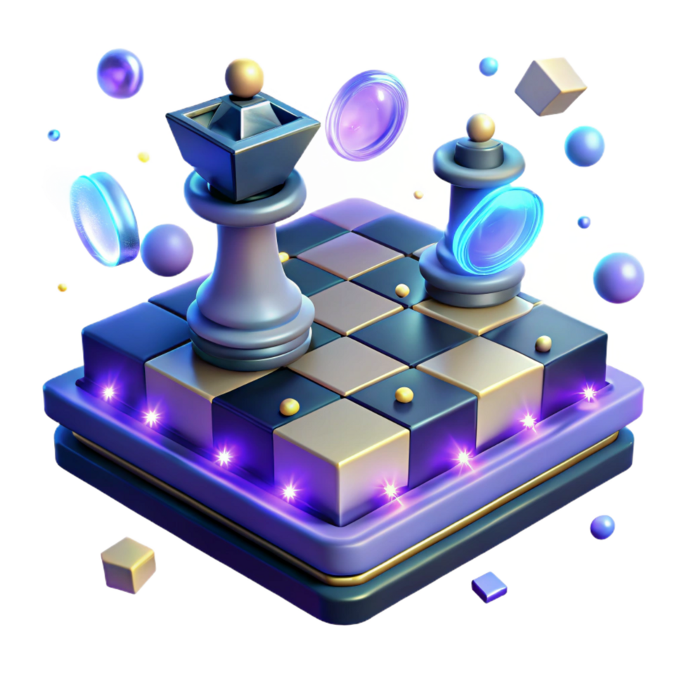 extraordinary abstract beautiful creative 3D Chess Game Illustration exclusive 4K png