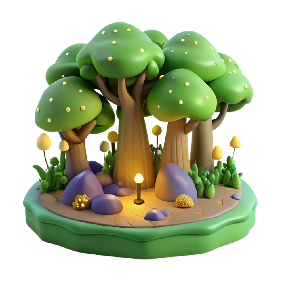 dramatic rustic dramatic creative Enchanted 3D Forest Illustration exclusive high resolution png