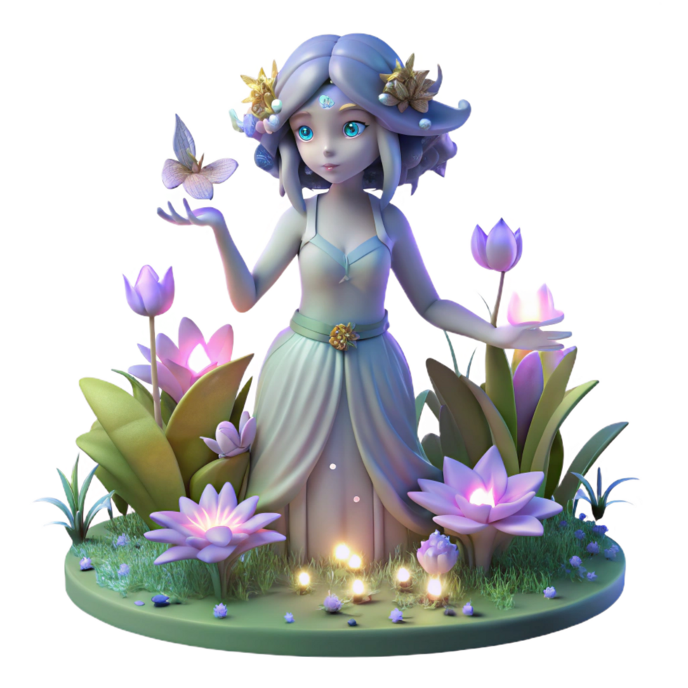 serene creative magnificent abstract Enchanted 3D Fairy in Bloom authentic exclusive png