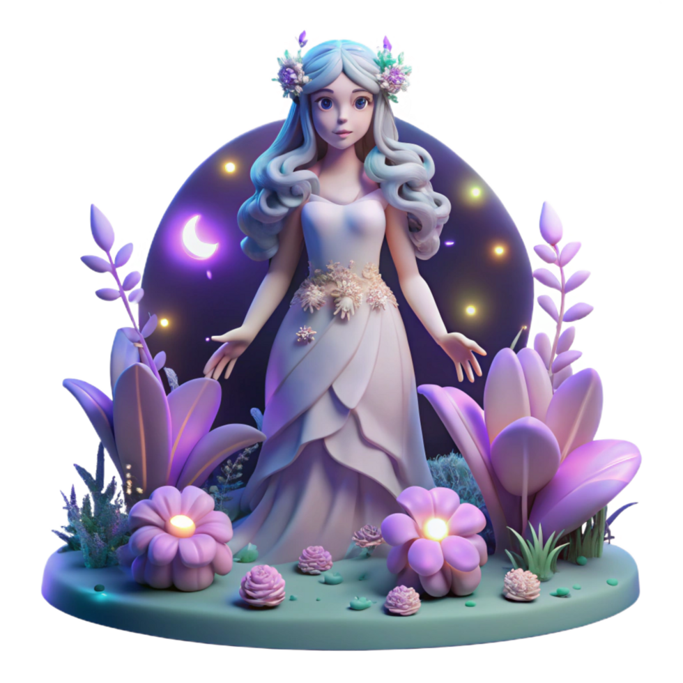 stunning classic magnificent rustic Enchanted Moonlit 3D Render high quality 4K png
