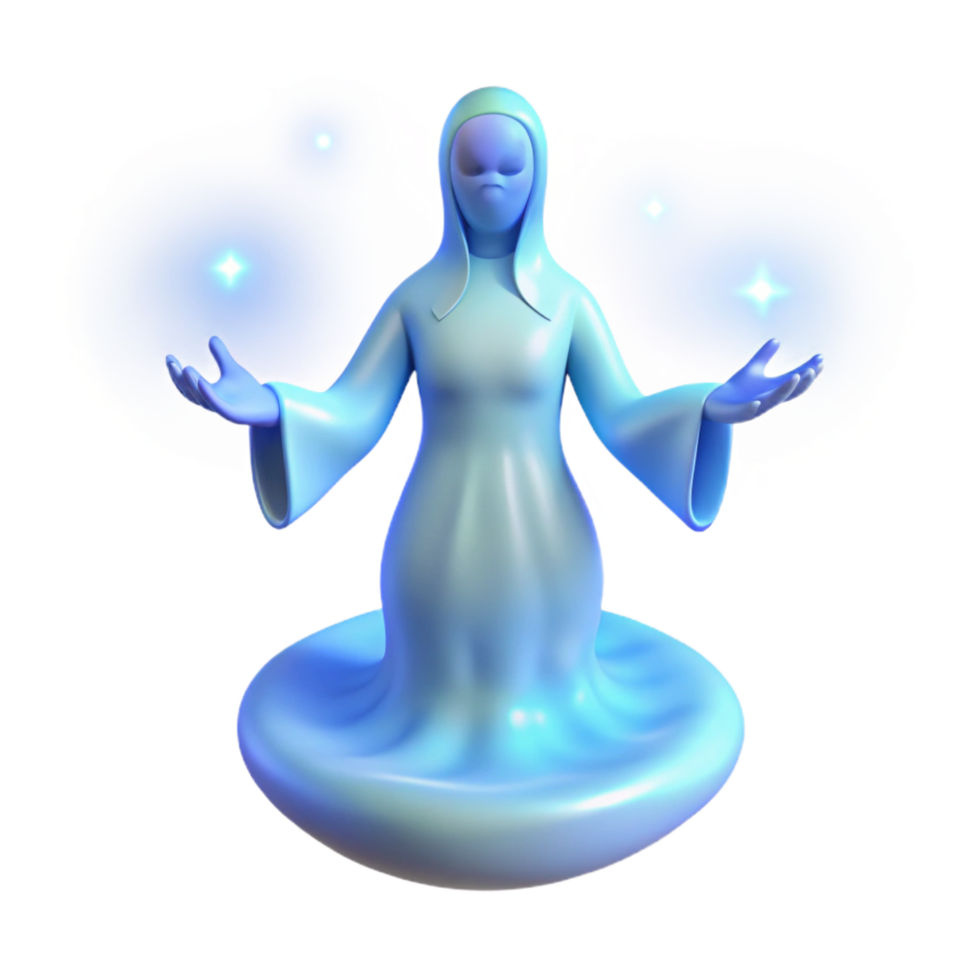 serene vintage extraordinary classic Serene 3D Render of a Spiritual Figure genuine high quality png