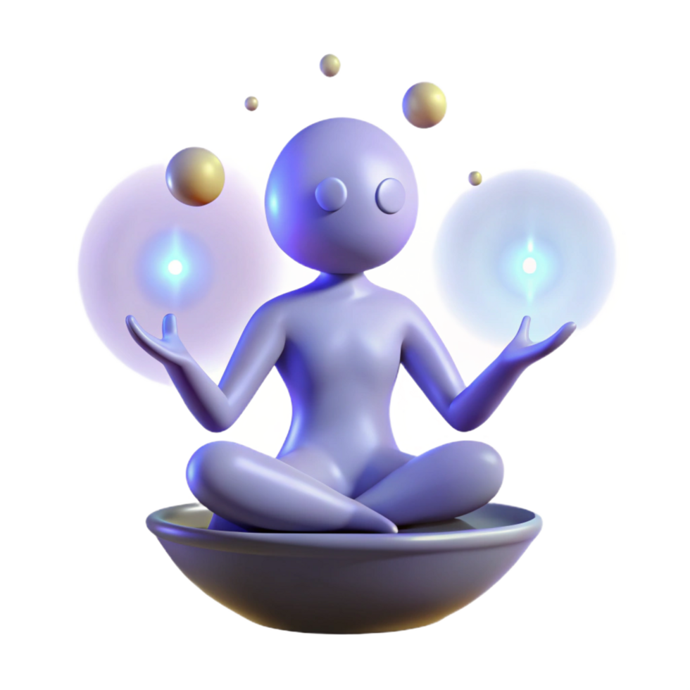 wonderful traditional magnificent creative 3D Render Serene Figure Meditating 4K 4K png