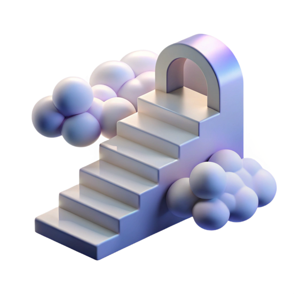 elegant contemporary impressive rustic 3D Render Stairway to Heaven Cloudscape professional professional png