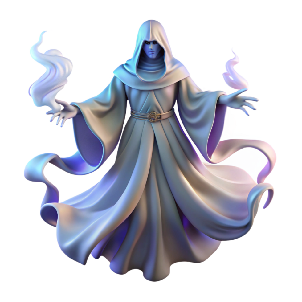 vibrant artistic beautiful artistic Mystic 3D Render Ghostly Figure high quality high quality png