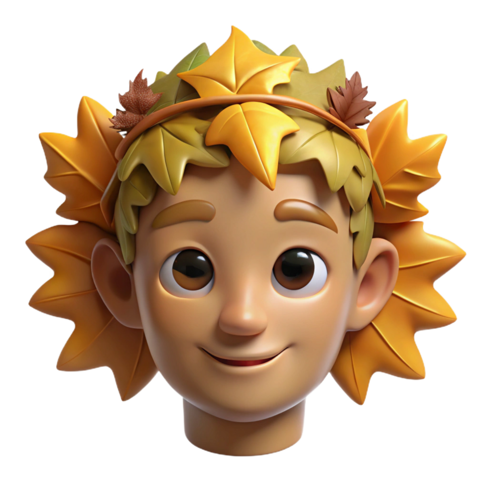vibrant creative beautiful traditional Autumn Boy 3D Render high quality high quality png