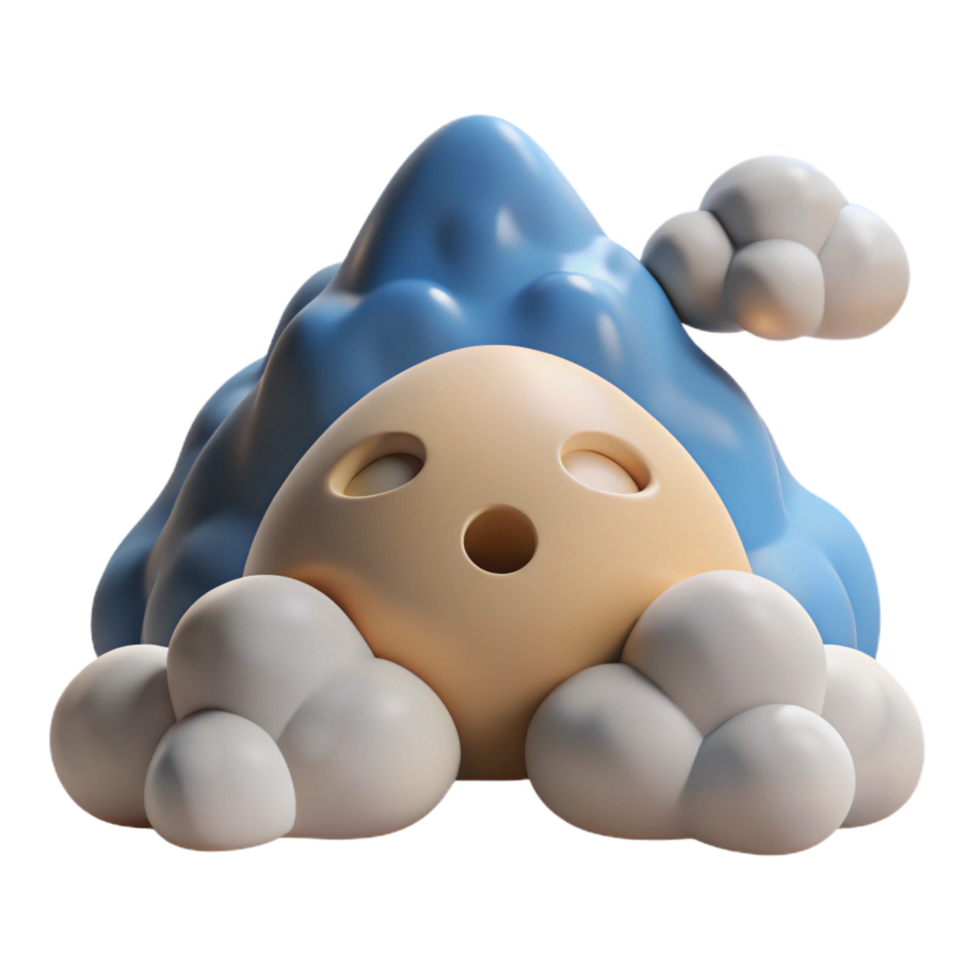 elegant classic extraordinary traditional 3D Cartoon Cloud Mountain Character exclusive high resolution png
