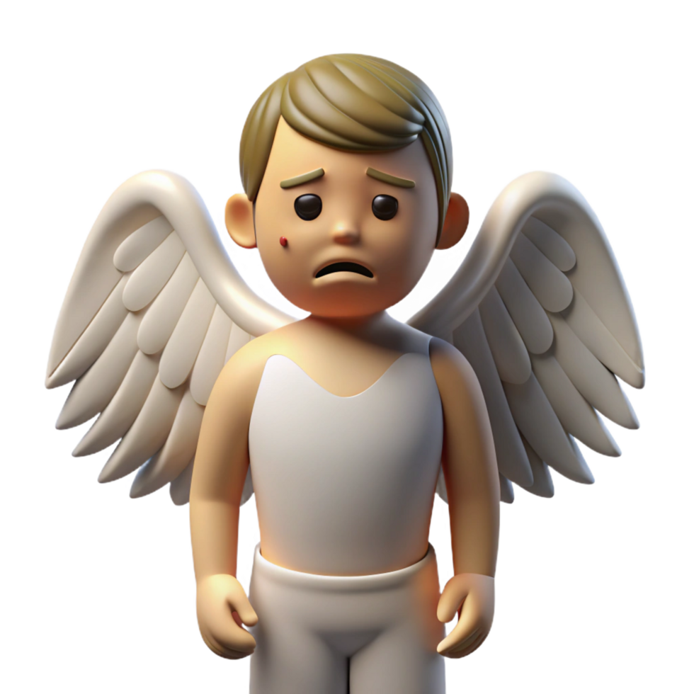 serene rustic serene minimalist Sad Angel 3D Render high resolution professional png
