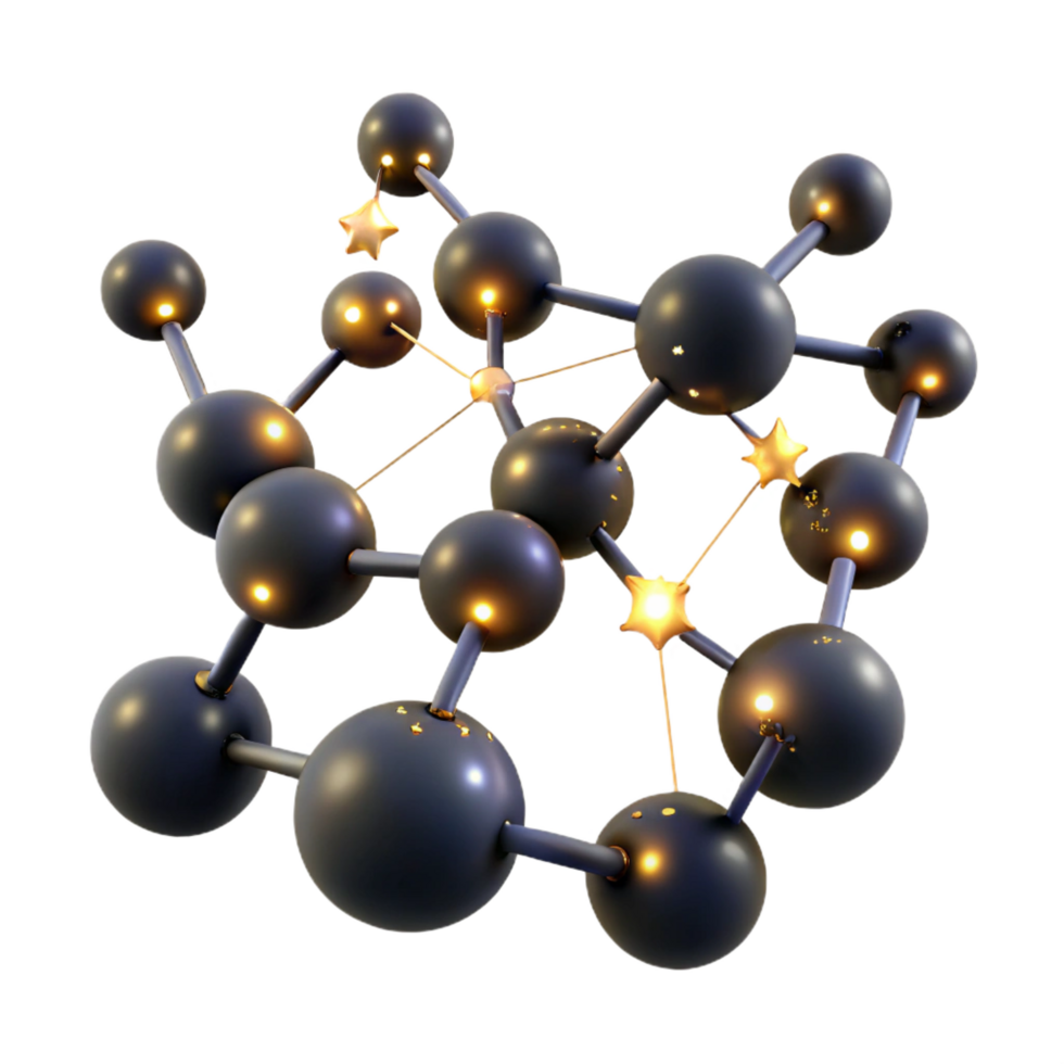 vibrant abstract wonderful rustic 3D Molecular Structure Illustration exclusive high quality png