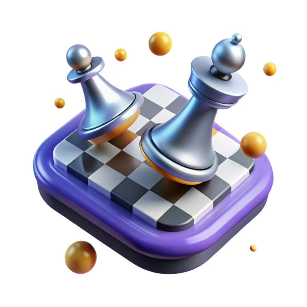 impressive artistic magnificent classic 3D Render of Chess Pieces 4K high quality png