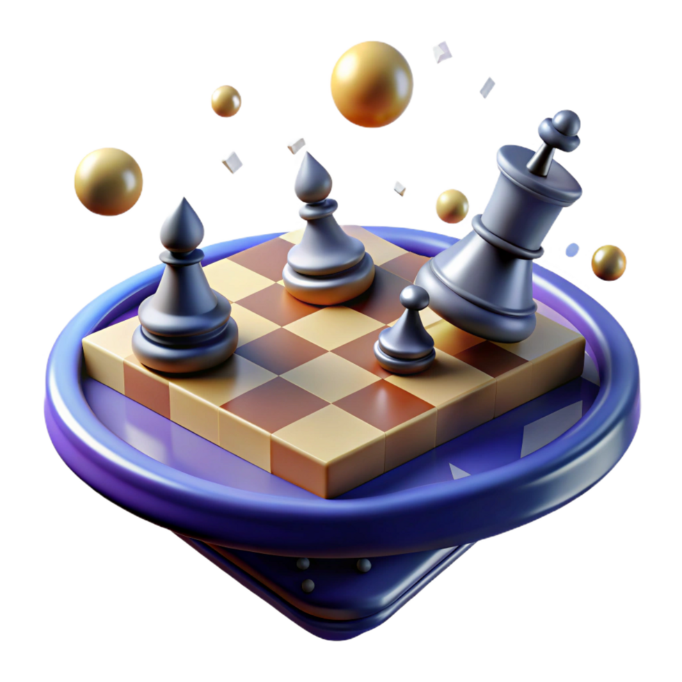 stunning traditional serene creative 3D Chess Game Illustration Strategic Move detailed high resolution png