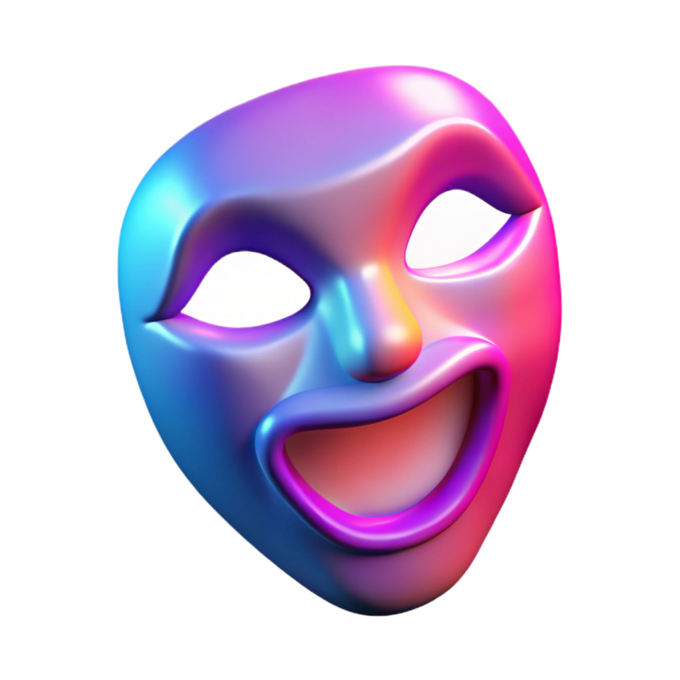 stunning creative elegant artistic 3D Render Colorful Comedy Mask premium high resolution png