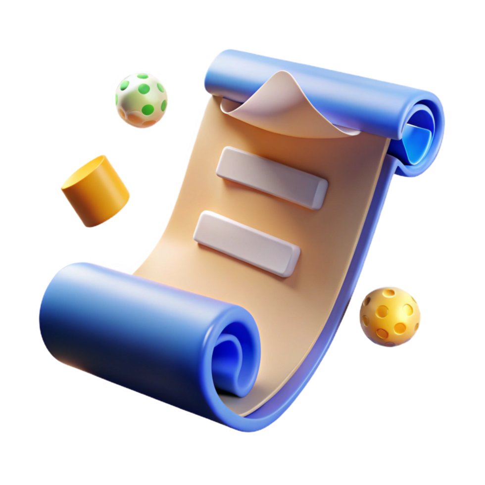 extraordinary creative vibrant minimalist 3D Scroll Illustration Abstract Background authentic high resolution png