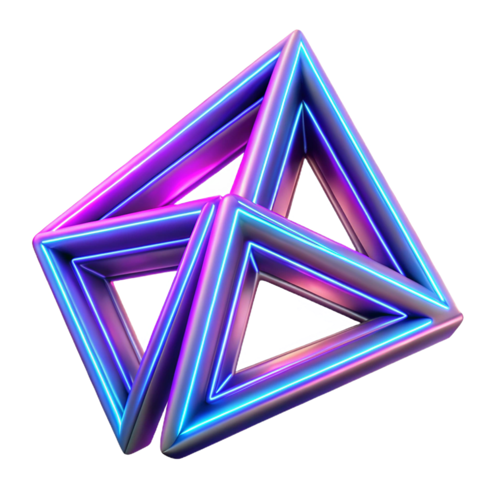 dramatic traditional stunning modern 3D Neon Triangle Abstract Background authentic detailed png