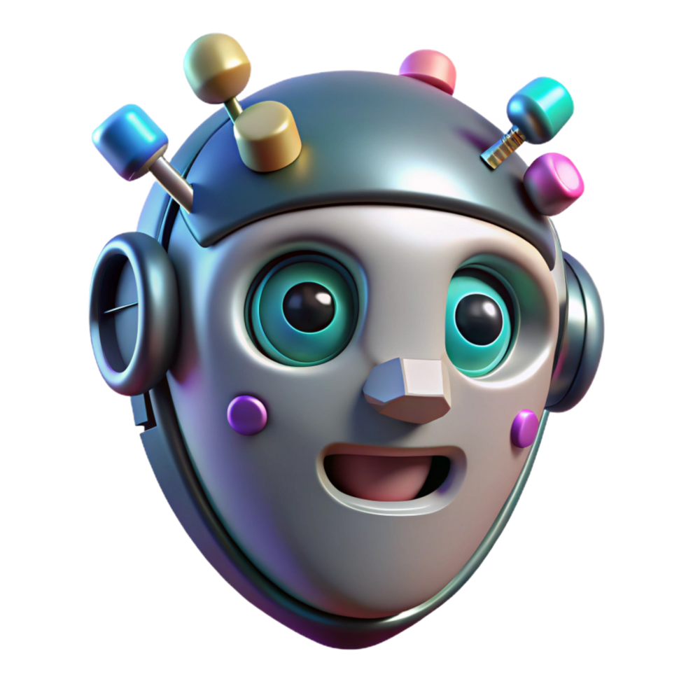 elegant abstract magnificent artistic Joyful Robot 3D Render exclusive professional png