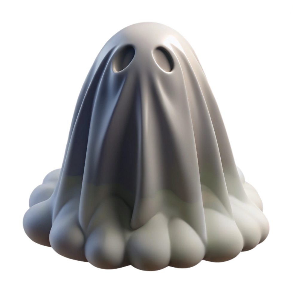 wonderful artistic extraordinary contemporary 3D Ghost Illustration, Spooky Cloth Figure original genuine png