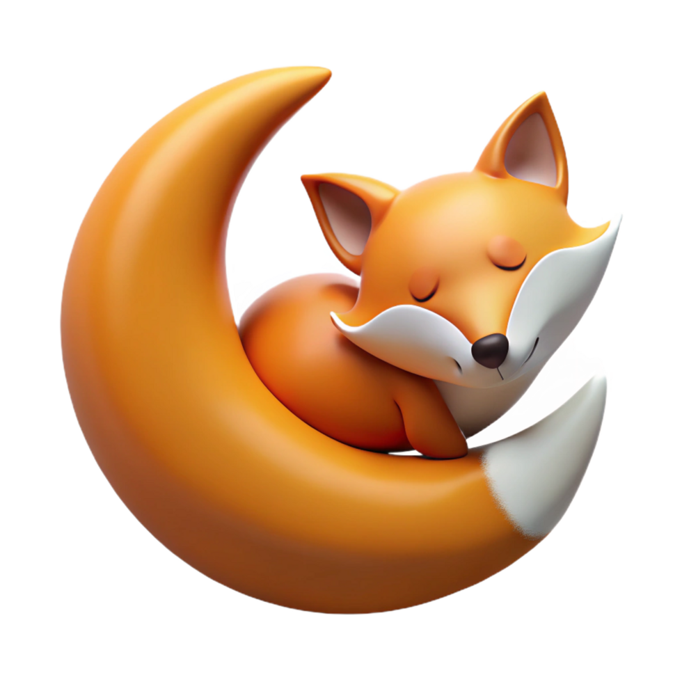dramatic vintage wonderful classic Sleeping Fox 3D Render exclusive detailed png