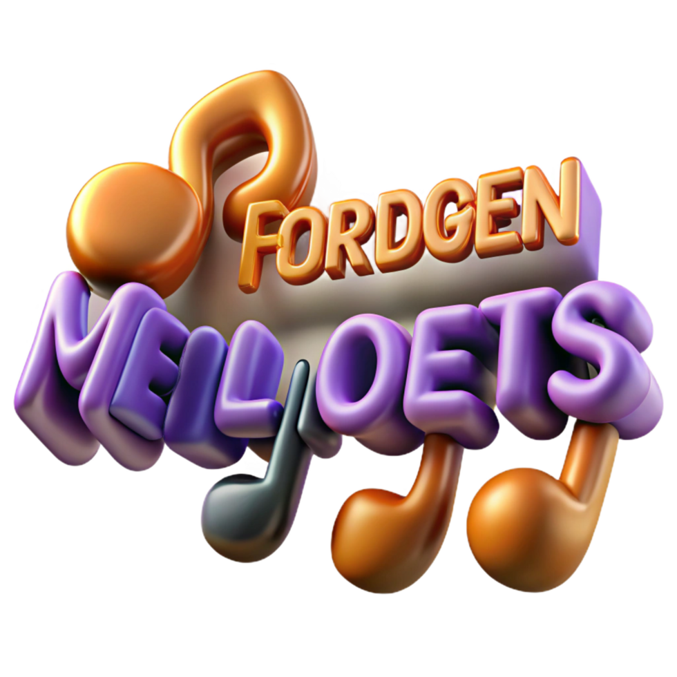 vibrant rustic dramatic contemporary 3D Music Notes and Text Illustration authentic detailed png