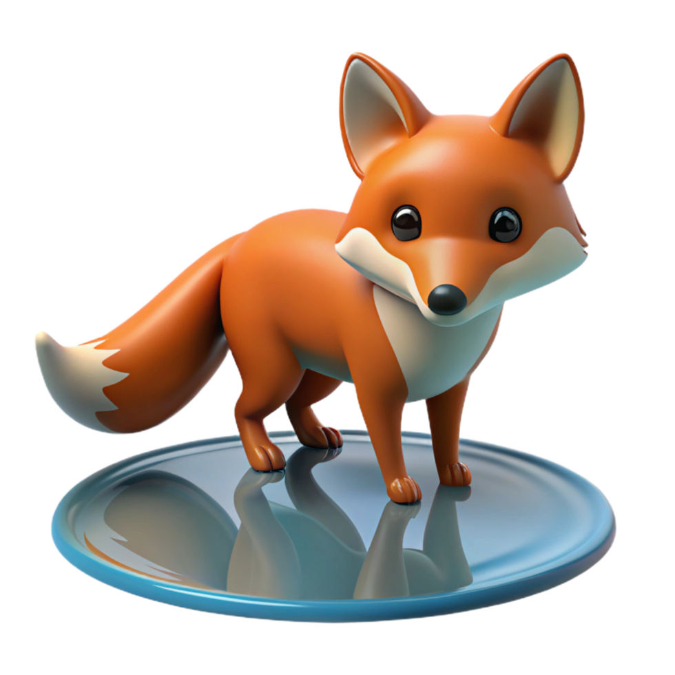 stunning traditional magnificent abstract Cute 3D Fox Illustration high resolution high quality png