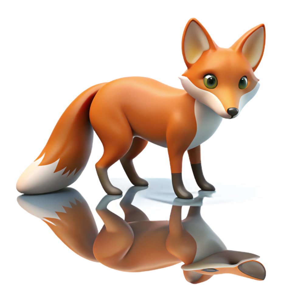 stunning vintage serene vintage Cute 3D Fox Illustration premium original png