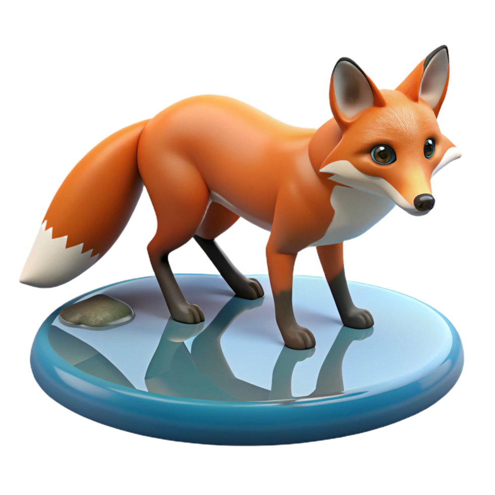 magnificent traditional extraordinary traditional 3D Render of Cute Red Fox exclusive high quality png