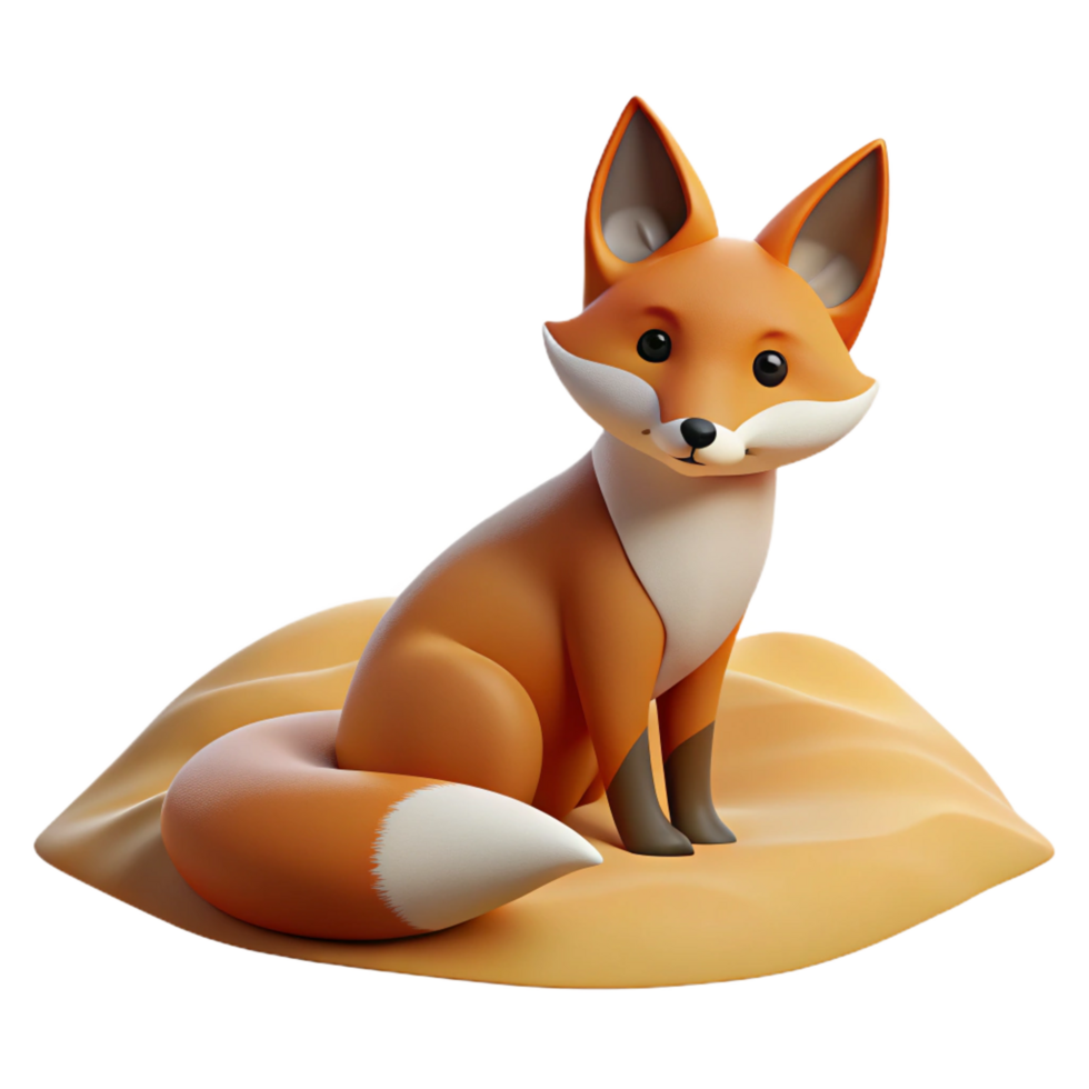 magnificent vintage impressive modern Cute 3D Fox Illustration authentic original png