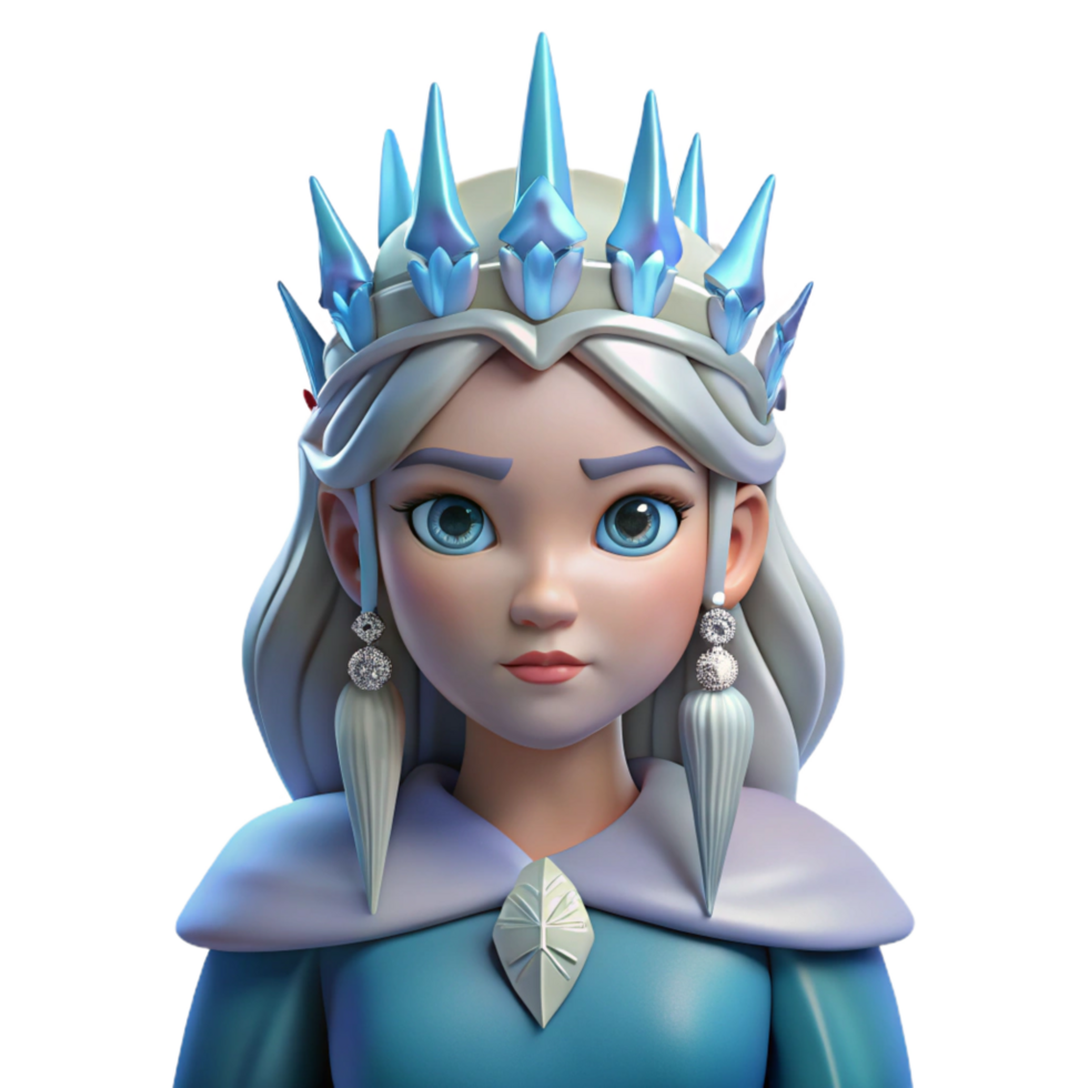 beautiful classic elegant traditional Ice Queen 3D Render original professional png