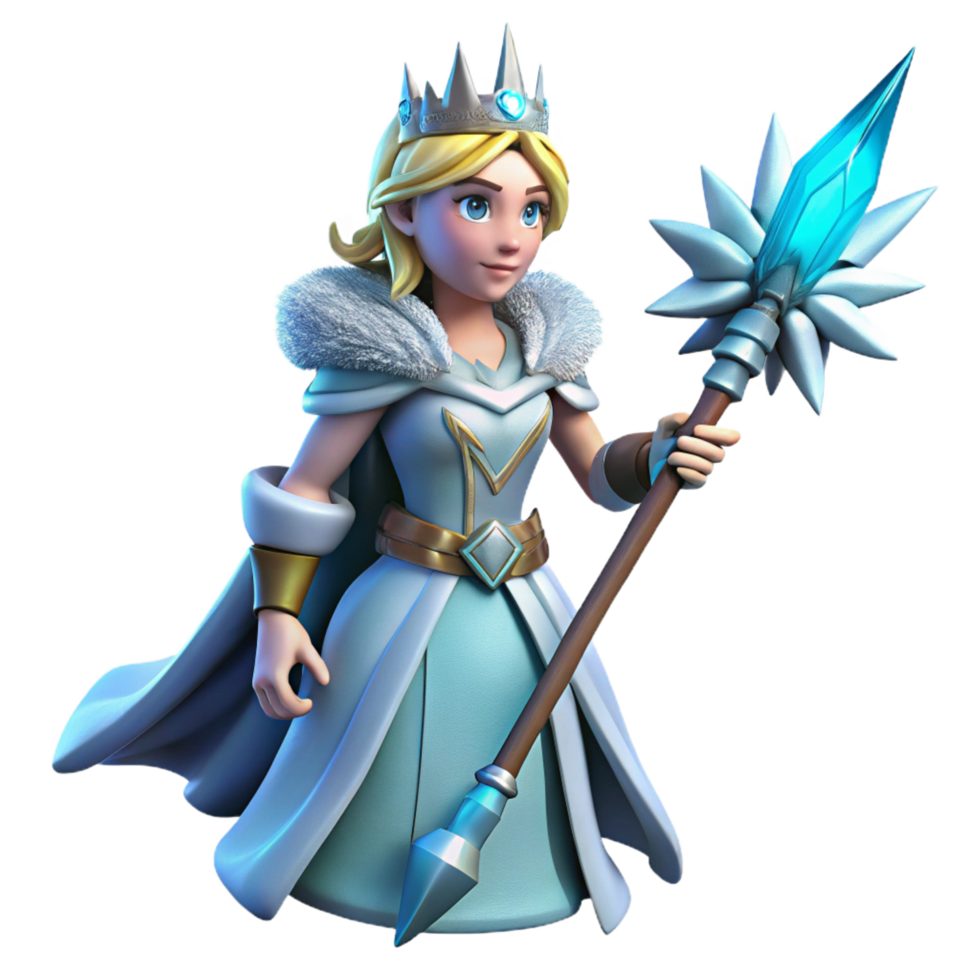 magnificent traditional stunning abstract Ice Queen 3D Render detailed original png