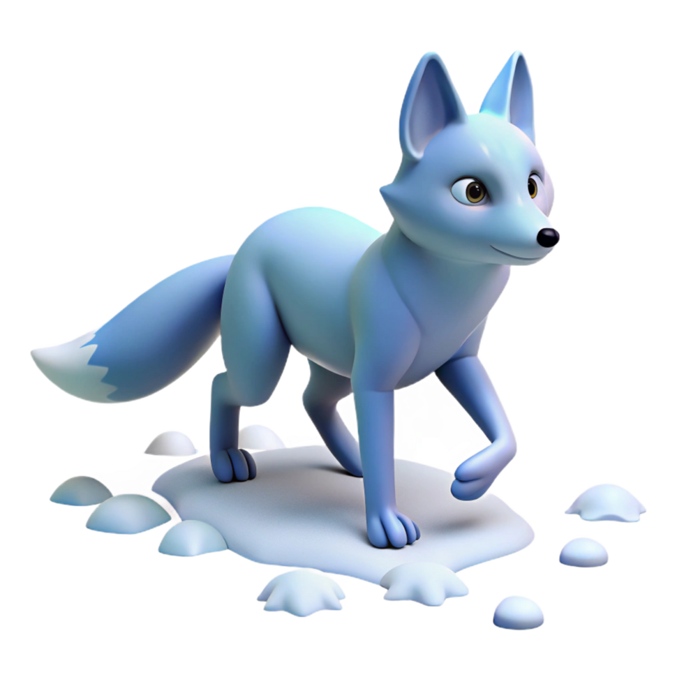 extraordinary abstract extraordinary traditional Cute 3D Arctic Fox Illustration exclusive high resolution png
