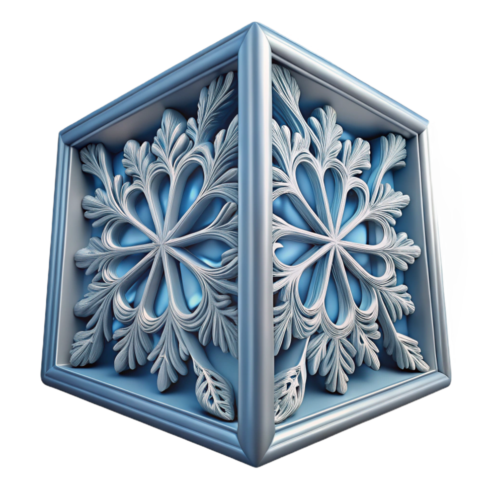 beautiful abstract wonderful traditional 3D Cube Snowflake Illustration authentic authentic png