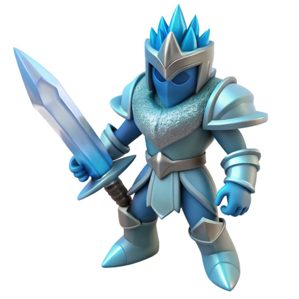 wonderful classic impressive vintage Ice Knight 3D Render detailed 4K png