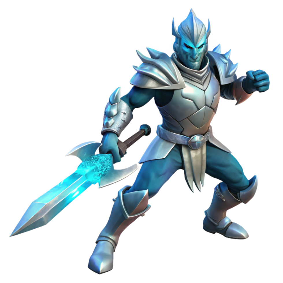 magnificent classic impressive abstract Fantasy 3D Render Ice Knight authentic authentic png