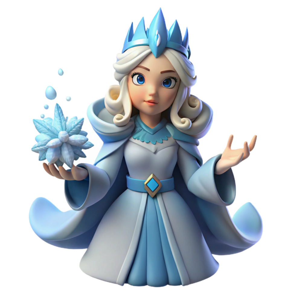 magnificent abstract elegant rustic Ice Queen 3D Render high quality high quality png