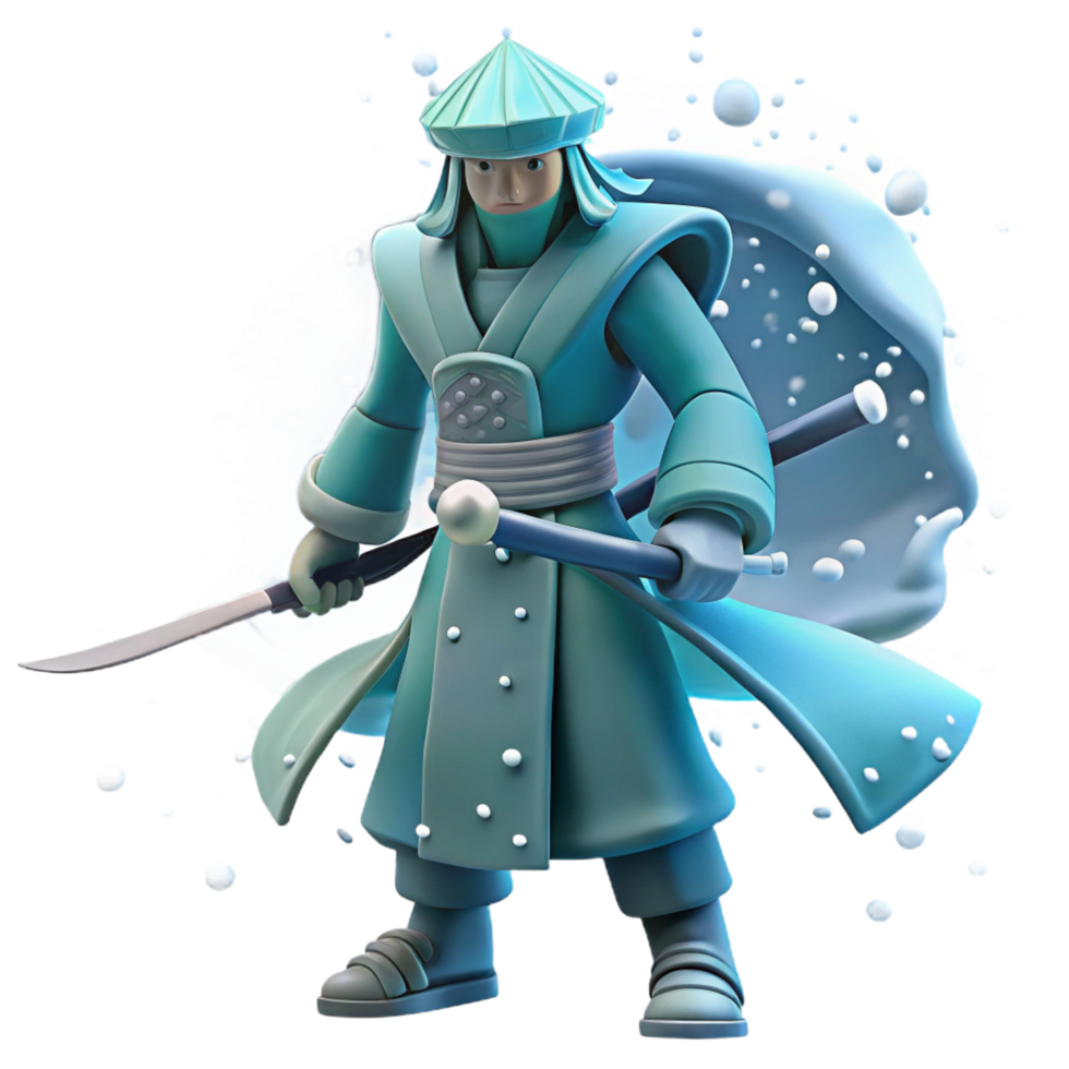 impressive creative impressive traditional Ice Warrior 3D Render original authentic png