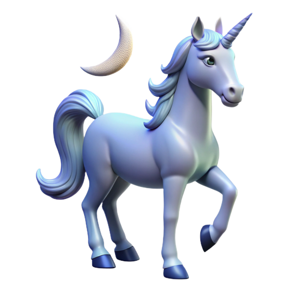 wonderful modern wonderful rustic Cute 3D Unicorn Illustration detailed exclusive png