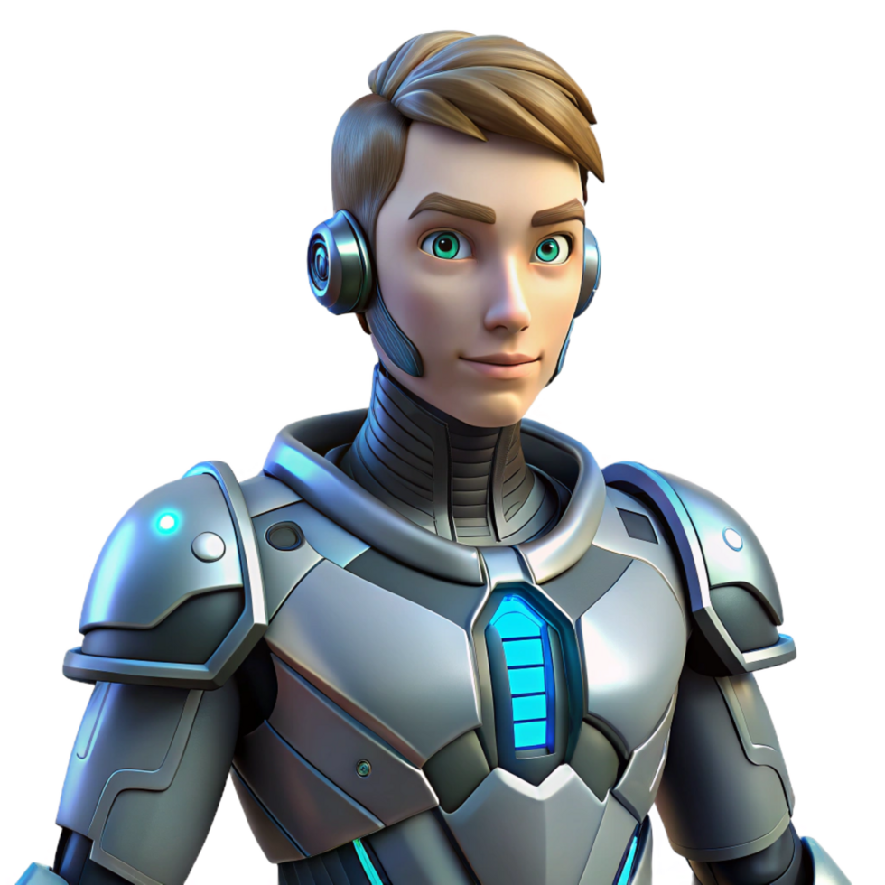 serene rustic vibrant creative Futuristic Boy 3D Render genuine high resolution png