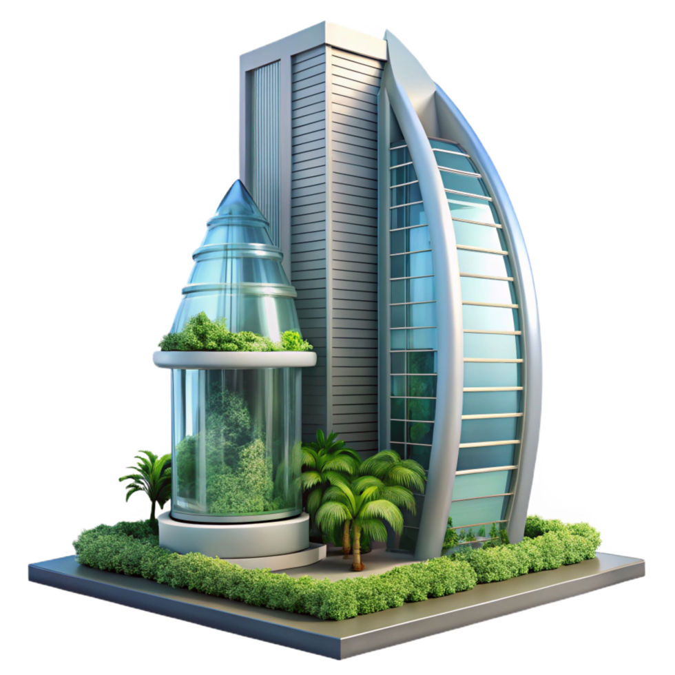 serene classic elegant traditional Eco Friendly Modern Building 3D Render genuine authentic png