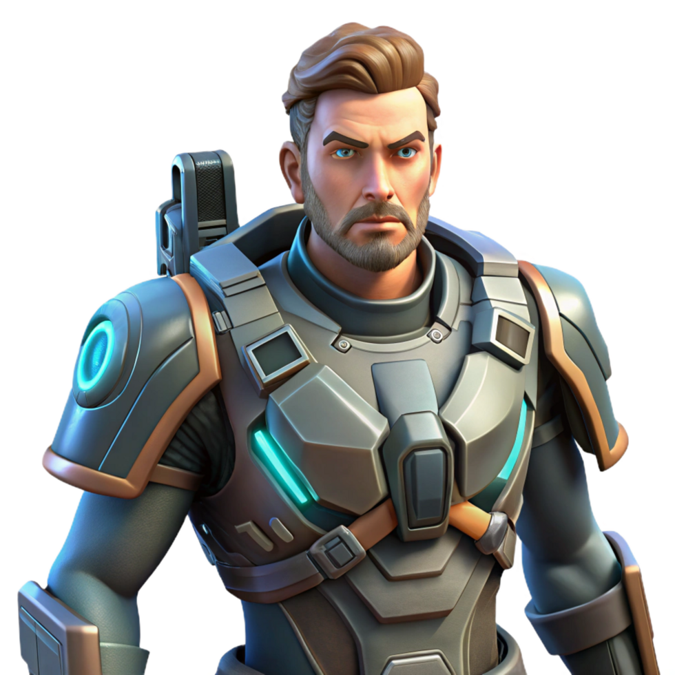 impressive creative magnificent rustic 3D Render Futuristic Soldier original high quality png