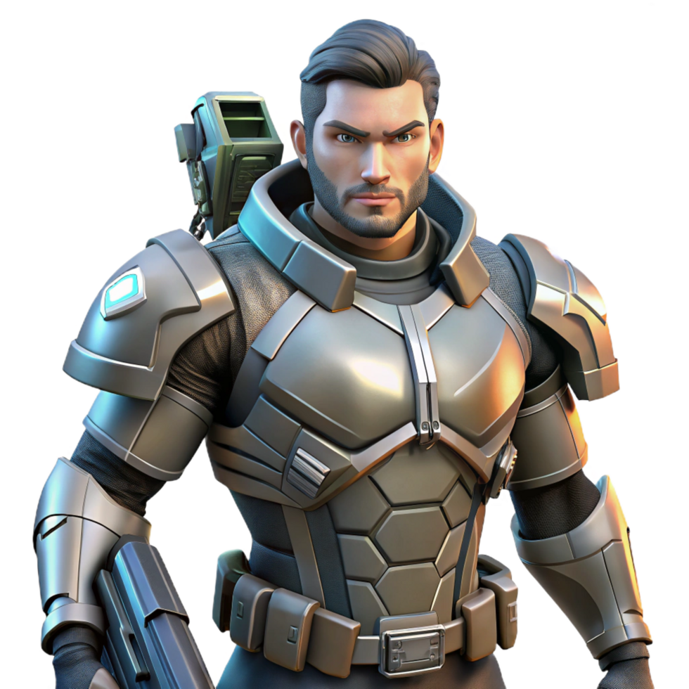 impressive creative elegant minimalist Futuristic Soldier 3D Illustration high resolution high resolution png